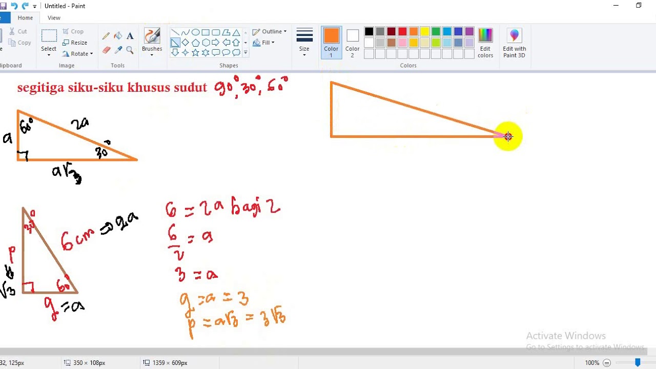  segitiga  siku  siku  khusus sudut  90 30 dan 60 YouTube