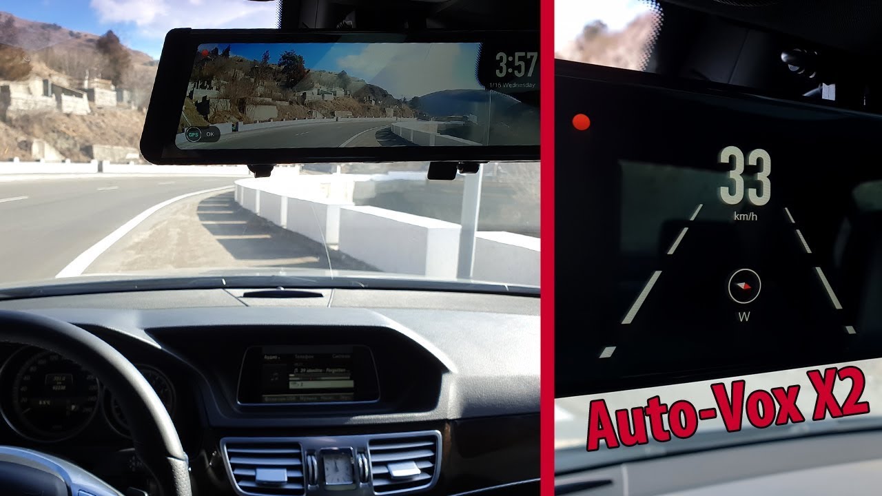 Auto-Vox X2 9.88" Dual Lens Car DVR Mirror Dash Cam Recorder + Rear