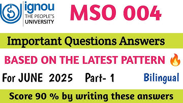 MSO 004 Important Questions June 2025 | mso 004 important questions with answers | M.A. Sociology
