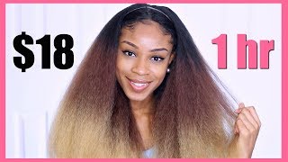 LONG Natural Hair in 1hr? KINKY STRAIGHT HAIR UNDER $20