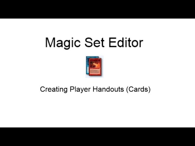 carte magic the gathering, Soft utilisés : Magic Set Editor…