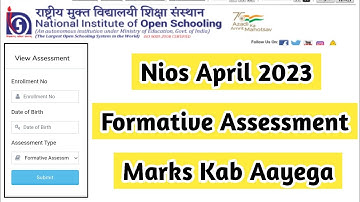 Nios Formative Assessment Marks Kab Tak Aayega  | Task Is Helping (NIOS) #nios #result #exam