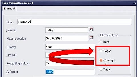 Deleting a Concept in SuperMemo By Convert it Into Another Element Type