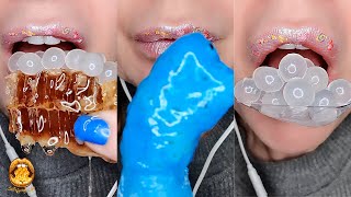 Asmr Eating Frozen Honey Raw Honeycomb Boba Balls Mukbang 먹방
