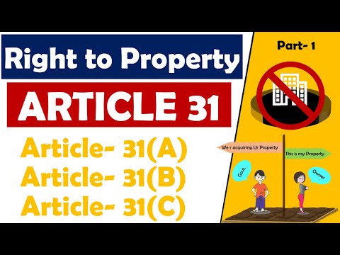 Article31 Of Indian Constitution In Eng|Right To Property|31A,31B,31C|Exception To Fundamental Right