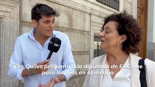 Vito Quiles pregunta a la diputada de ERC que puso los PIES en el ESCAÑO