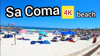 ⁴ᴷ SA COMA 🇪🇸 walking along the beach promenade, Mallorca, Spain 4K