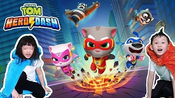 🦸⚡ Talking Tom Hero Dash in Real Life Saving Angela and more Kate adventures