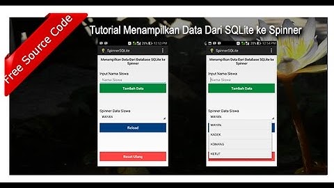 Tutorial Load Data SQLite ke Spinner Android