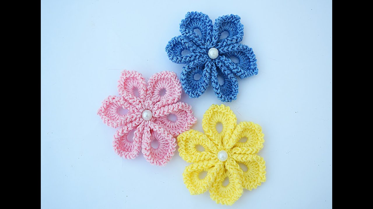 Flor a crochet muy fácil y sencilla - YouTube