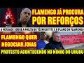 Protesto acontecendo no ninho  bragantino quer joia do flamengo  fla inegocia reforos e