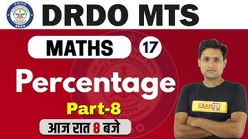 DRDO MTS || Maths || By Manjeet sir || Class 17 || Percentage