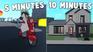 working for 5 MINUTES IN BLOXBURG and BUILDING A HOUSE in 10 MINUTES