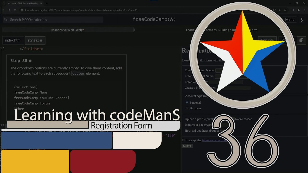 Learn HTML Forms by Building a Registration Form - Step 36
