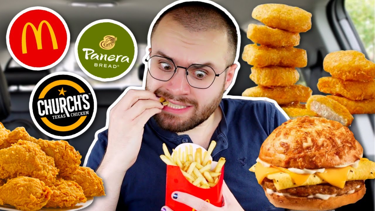 Letting The Person in Front of Me DECIDE What I Eat for 24 HOURS! McDonald's, Panera Bread + MORE!