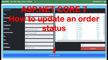 Asp.net Core 7 Web Application Part 35. Update Order Status to in Process.