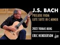 J.S. Bach&#39;s &quot;Prelude&quot; from &quot;Lute Suite in C Minor&quot; played by Eric Henderson on a 2022 Tobias Berg