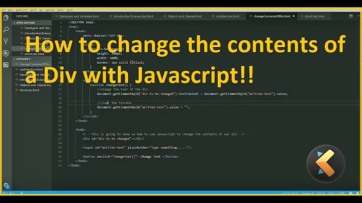 How can I change the contents of a Div with Javascript? | No JQuery | Javascript & HTML Fundamentals