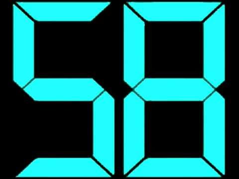 60 Second Clock Countdown Timer Digital Blue