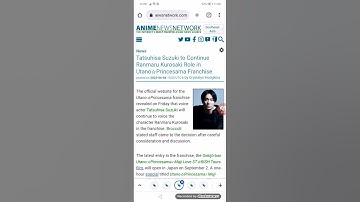 Thumbnail of Tatsuhisa Suzuki to Continue Ranmaru Kurosaki Role in Utano☆Princesama Franchise