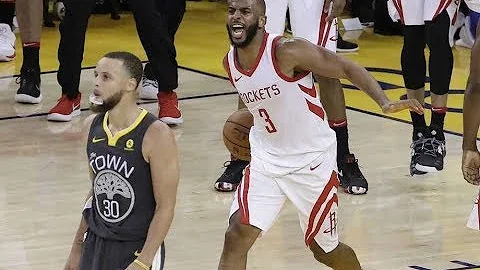 Stephen Curry (28/6) vs Chris Paul (27 Pts) - 2018 WCF Game 4 - BATTLE TO THE FINISH!