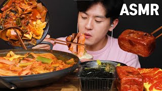 ASMR MUKBANG 흰쌀밥에 김치부대전골 & 스팸 & 계란말이 집밥특집 | Kimchi Jjigae & Spam & Rolled Omelet | キムチ & スパム & 玉子