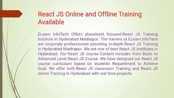 React JS Training in Hyderabad