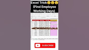 ExcelTrick#Calculate Working Days in Excel#Excel#exceltips#shorts#viral#exceltipsandtricks#excel