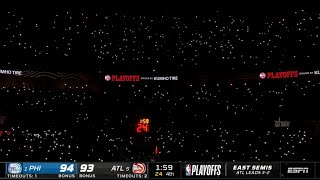 The lights go out in Atlanta but Hawks fans got it under control...