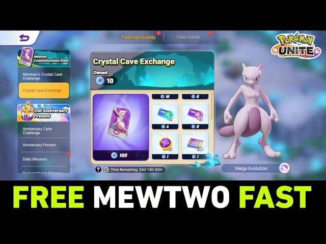 Pokémon UNITE on X: Mewtwo's Crystal Cave Challenge is now available in  the #UNITE2nd Anniversary! Complete missions, move through the cave, and  collect rewards! Earn enough Cave Coins, and you can redeem