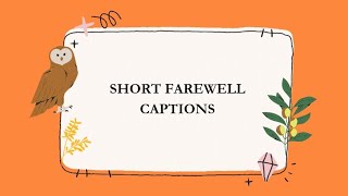 Short farewell captions 💫|Instagram captions 🦋|Farewell captions ❤️@surev_love_beats
