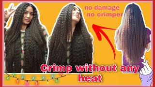 How I Crimp my hair || without heat || without any damage