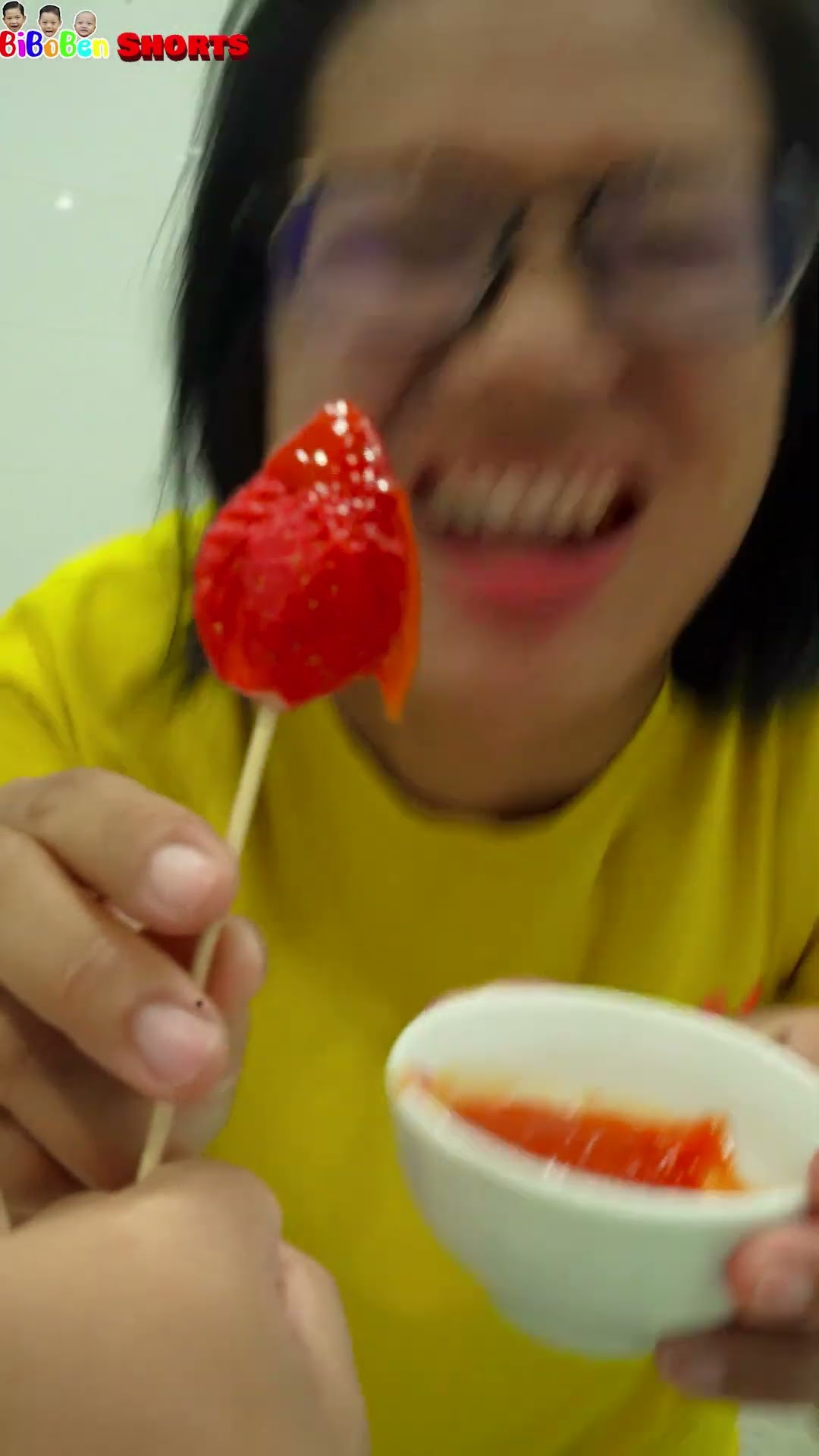 Funny video | Strawberry mix spicy???