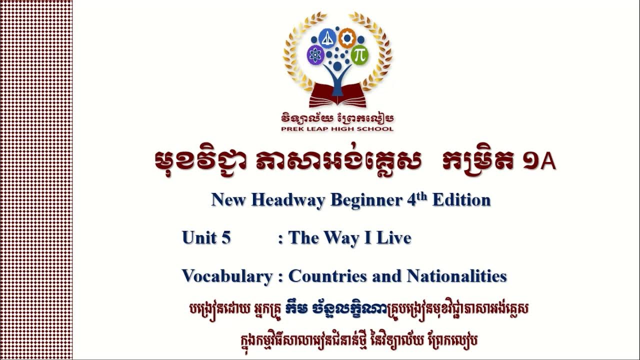 Subject English Evel 1A nit5 The Way I Live Vocabulary Countries  subject-english-evel-1a-nit5-the-way-i-live-vocabulary-countries