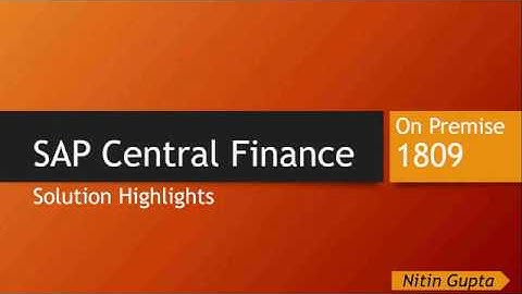 SAP Central Finance 1809