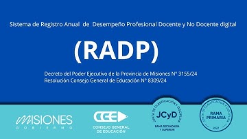 Sistema de Registro Anual de Desempeño Profesional docente y No Docente Digital (RADP)