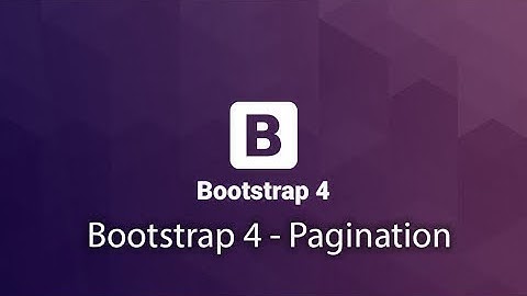 Bootstrap 4 - Pagination