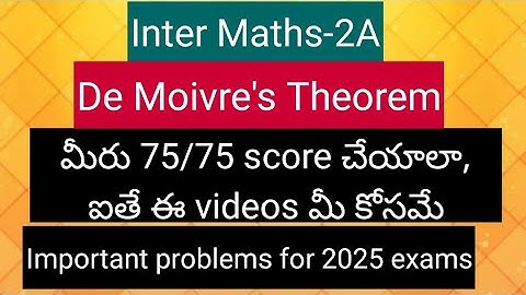 Inter Maths-2A - De Moivre