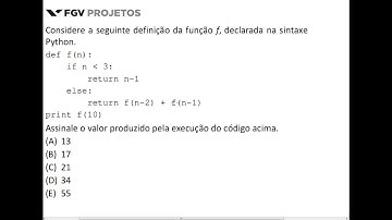 QCOM - Algoritmo e estruturas de dados - Método recursivo - PYTHON - FGV - MP-AL 2018