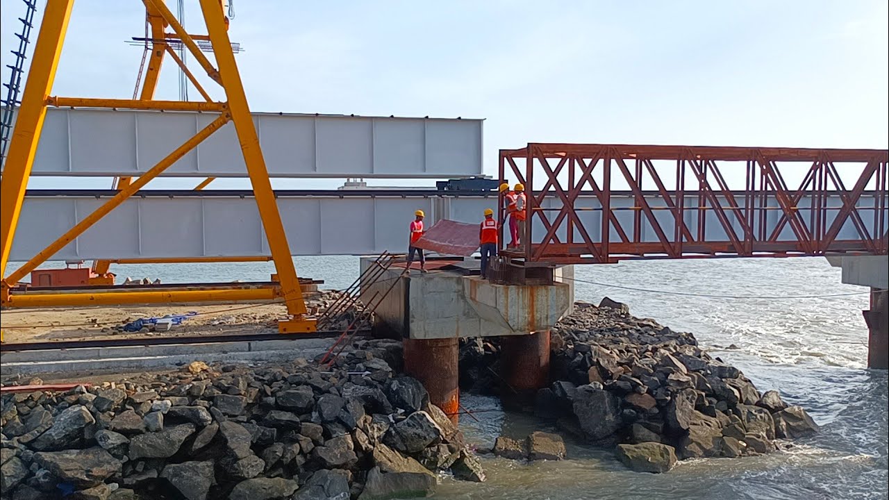 Updation 36 New Pamban Railway Bridge Construction Work Updation