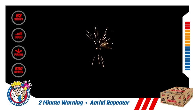 Two Minute Fireworks Show, Multi-Shot Aerials 500 Gram