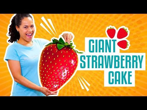 How To Make A GIANT STRAWBERRY Out Of Pink Vanilla CAKE & Fondant | Yolanda Gampp | How To Cake It