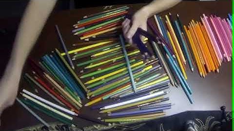 Relaxing ASMR - Sorting and Unsorting Colored Pencils - No Talking