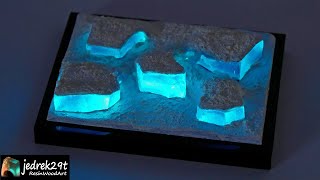 Night Lamp - Turquoise Ice Lake Baikal / Resin Art