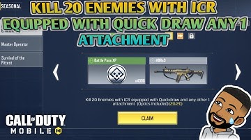 KILL 20 ENEMIES WITH ICR EQUIPPED WITH QUICK DRAW ANY 1 ATTACHMENT MAXIMUM EFFICIENCY CALL OF DUTY M