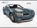 cómo dibujar un Camaro rs 2015 con plumones | paint L
