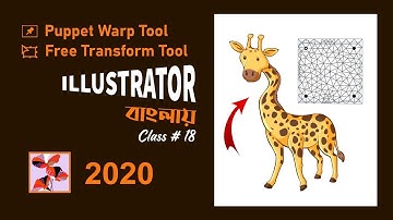 Adobe illustrator 2020 | Puppet Warp Tool | Free Transform Tool | illustrator tutorials | Class # 18