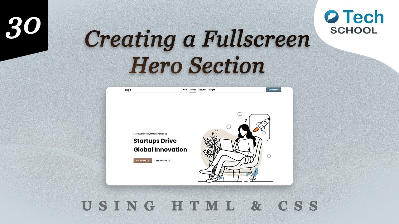 Creating a Fullscreen Hero Section with HTML & CSS - YouTube