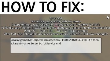 HOW TO REMOVE ERROR CODE 501 ON ROBLOX STUDIO