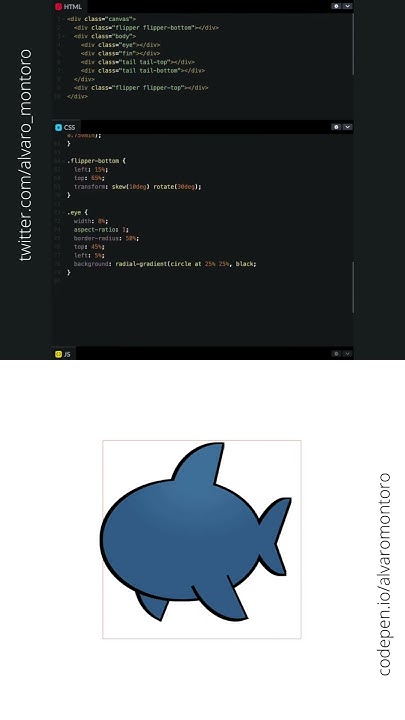 #shorts drawing a shark in HTML and CSS - YouTube